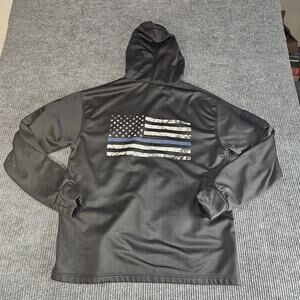 Rothco Hoodie Sweatshirt Mens Large Black Thin Blue Line Flag Pullover Tactical
